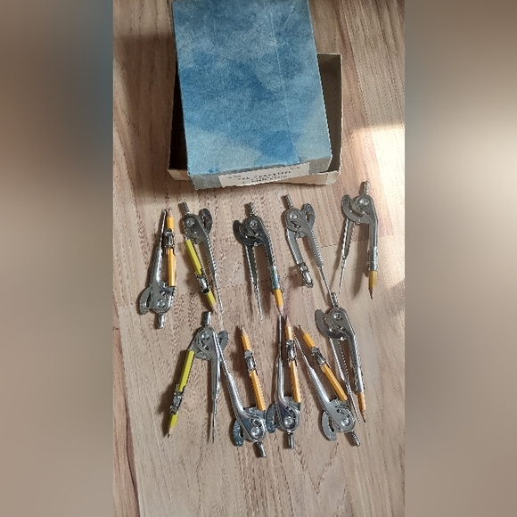 Vintage JL Hammett Metal Pencil Compass Drafting Tool Divider Math Science 10 - Picture 2 of 7